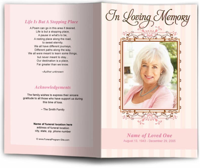 Seraphina Funeral Program Template.