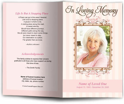 Seraphina Funeral Program Template.