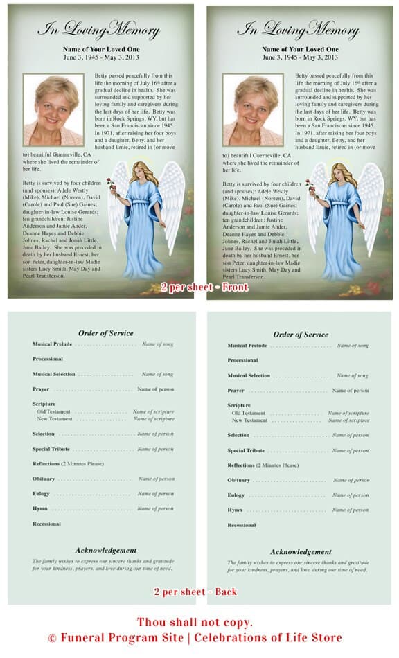 Charity Funeral Flyer Template.