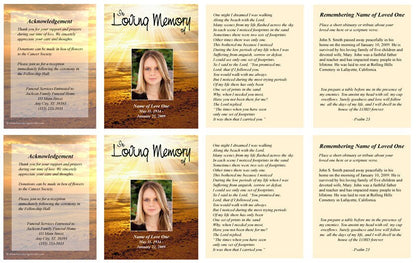 Shine Small Memorial Card Template.