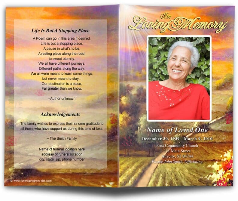 Valley Funeral Program Template.