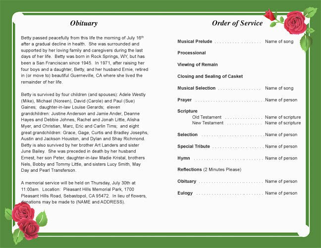 Austere Letter Single Fold Program Template.