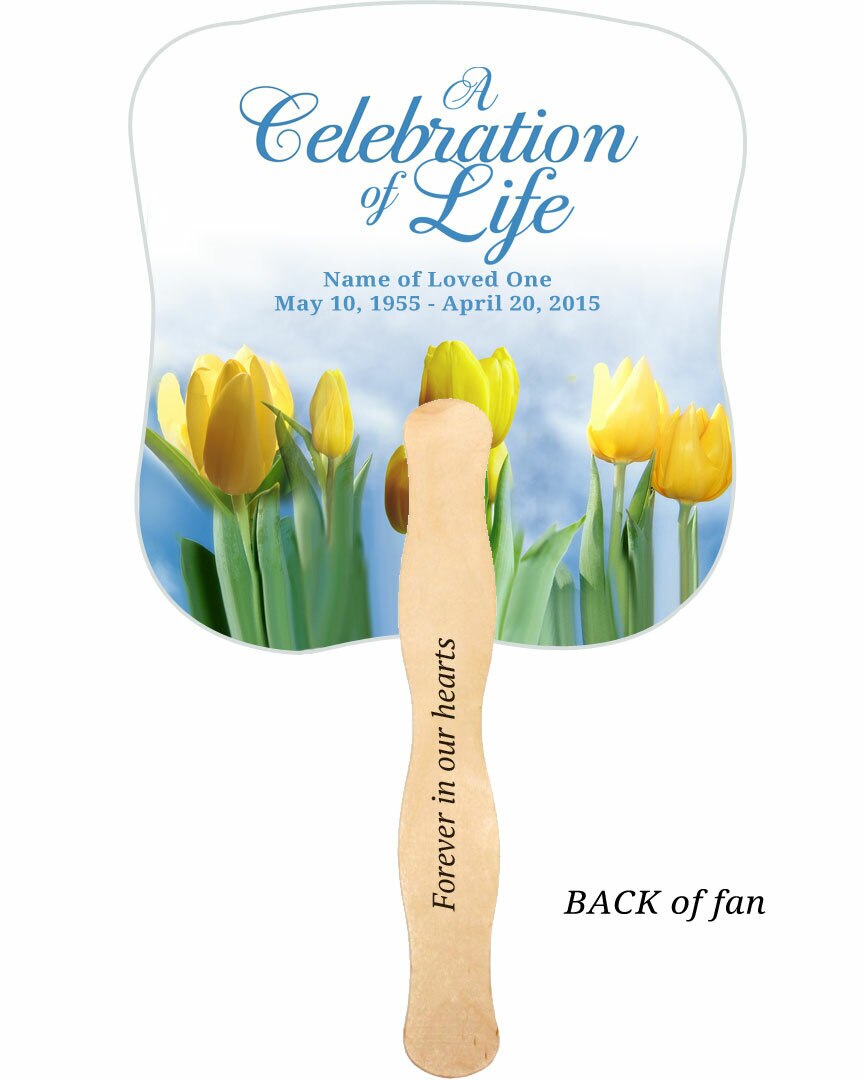 Inspire Cardstock Memorial Fan With Wooden Handle (Pack of 10).