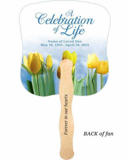 Inspire Cardstock Memorial Fan With Wooden Handle (Pack of 10).