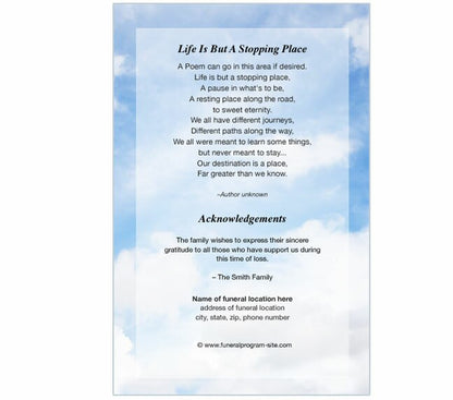 Gates 8-Sided Graduated Funeral Program Template (Letter Size).