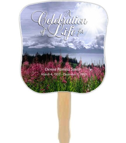Seasons Cardstock Memorial Fan With Wooden Handle (Pack of 10).