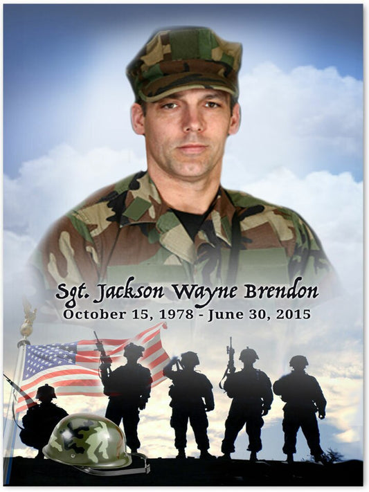 Army Funeral Memorial Poster Portrait.
