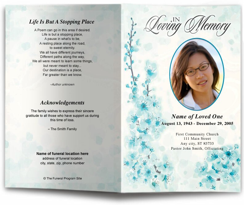 Spring Funeral Program Template.