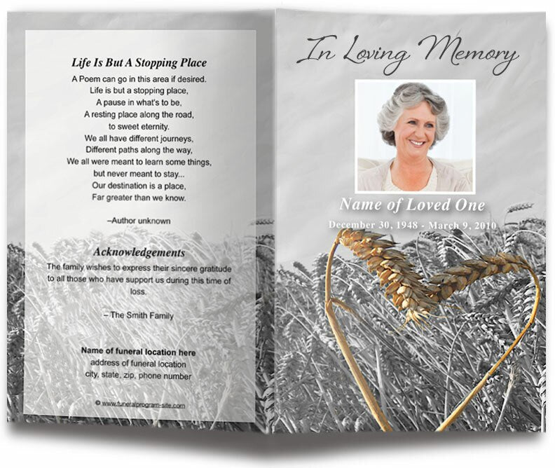 Heartland Funeral Program Template.