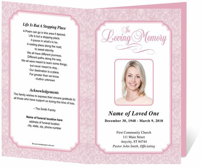 Cambria Funeral Program Template.