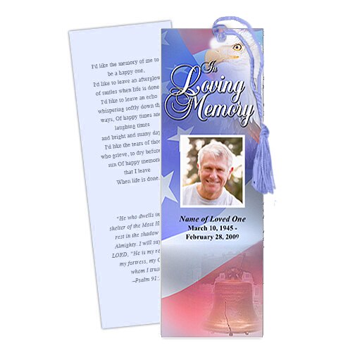 Patriot Memorial Bookmark Template.