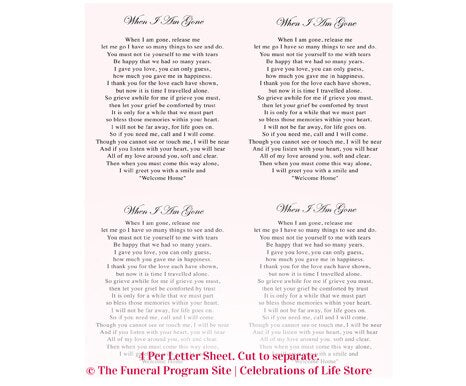 Carly Small Memorial Card Template.