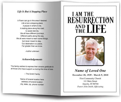 Life Funeral Program Template.