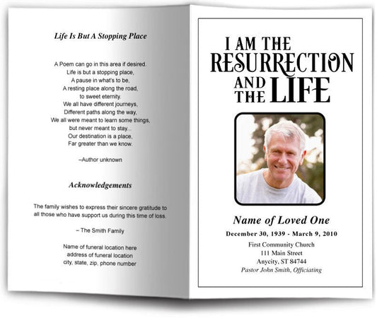 Life Funeral Program Template.