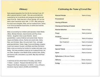Playful Funeral Program Template.