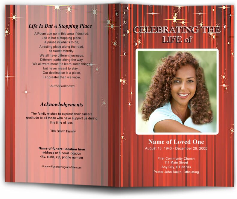 Brilliance Funeral Program Template.