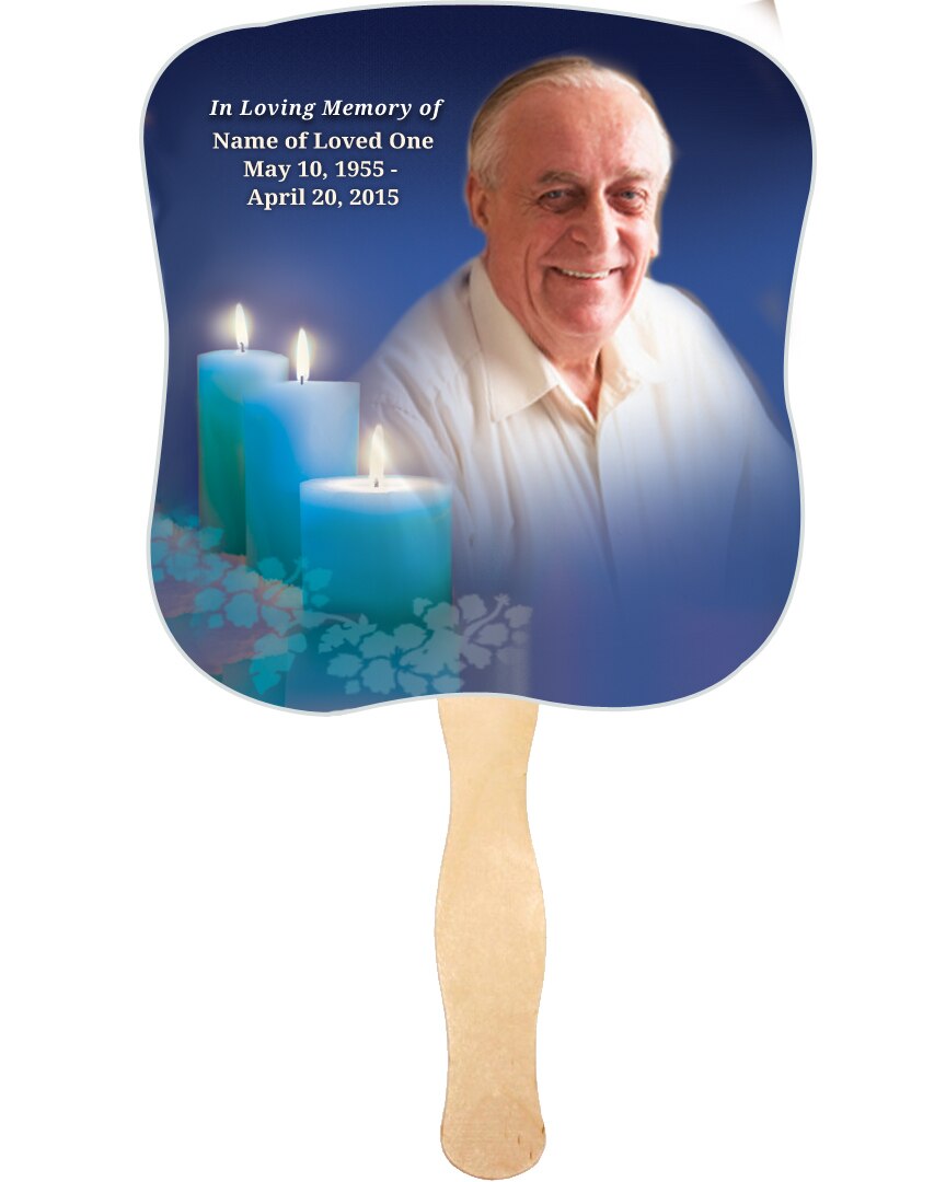 Enlighten Cardstock Memorial Fan With Wooden Handle (Pack of 10).