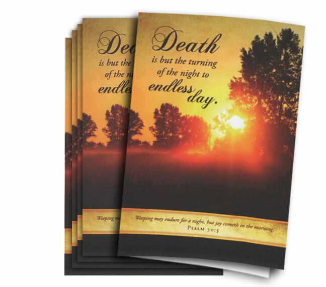 Endless Day Funeral Program Paper (Pack of 25).