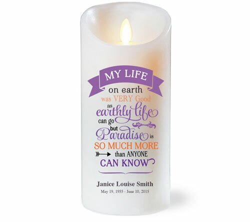 My Life On Earth Dancing Wick LED Memorial Candle.