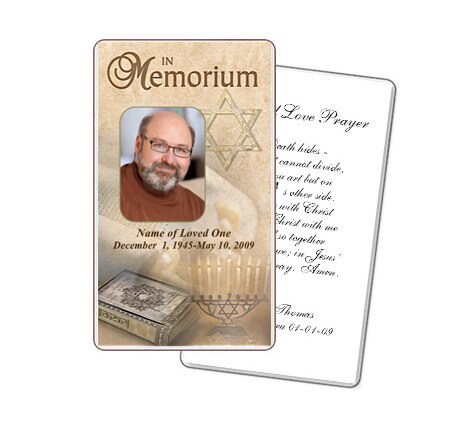 Jewish Prayer Card Template.