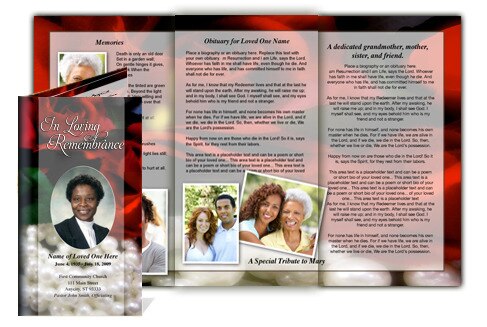 Elegance TriFold Funeral Brochure Template.