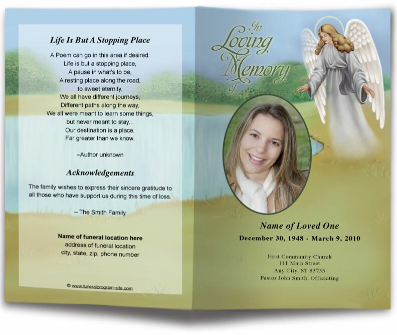 Eve Funeral Program Template (Light & Dark Skin).