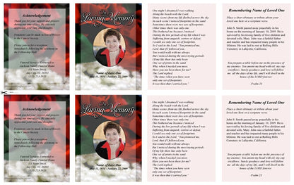 Elegance Small Memorial Card Template.