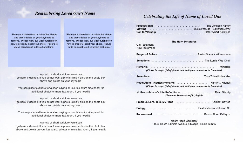 Pathway Funeral Booklet Template.