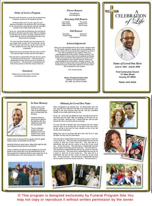 Embassy TriFold Funeral Brochure Template.