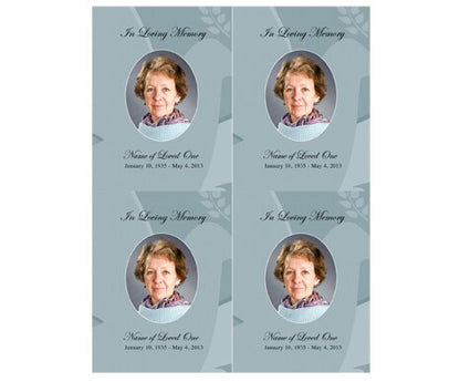 Dove Small Memorial Card Template.