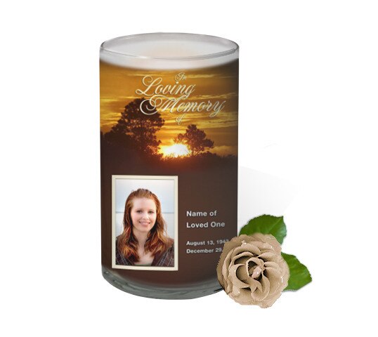 Renewal Personalized Glass Memorial Candle.