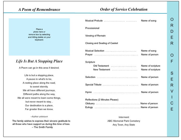 Devotion 8-Sided Graduated Funeral Program Template.