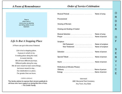 Devotion 8-Sided Graduated Funeral Program Template.