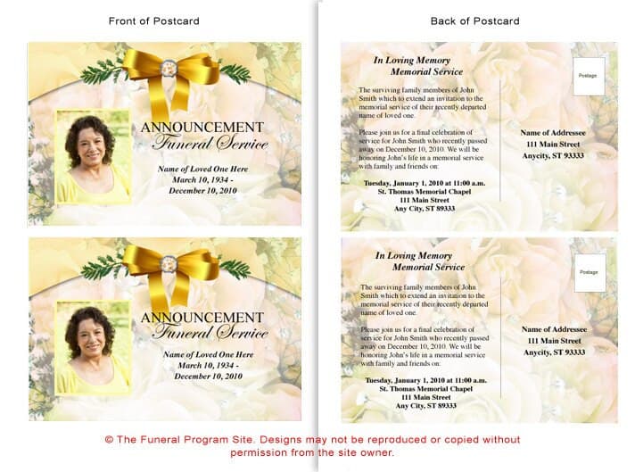 Joyful Funeral Announcement Template.