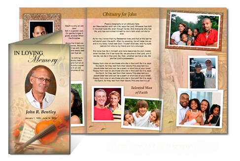 Harmony TriFold Funeral Brochure Template.