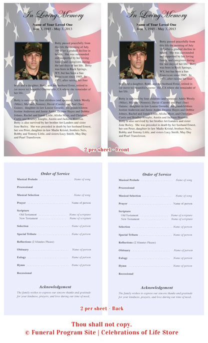 U.S. Flag Funeral Flyer Template.