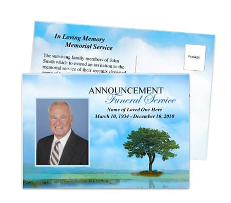 Treasure Funeral Announcement Template.