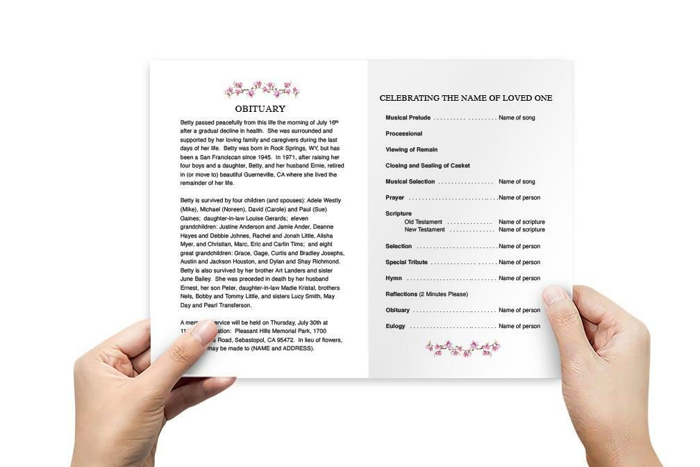 Red Cardinal Funeral Program Template.