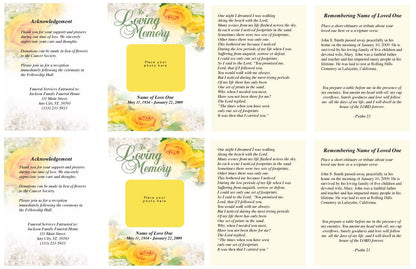 Joyful Small Memorial Card Template.