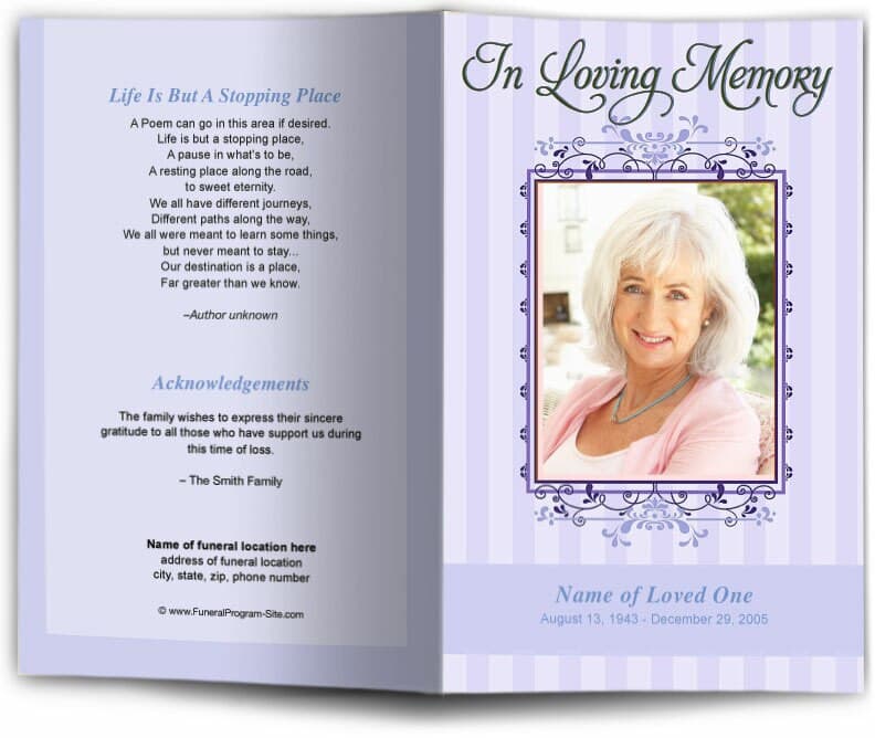 Seraphina Funeral Program Template.