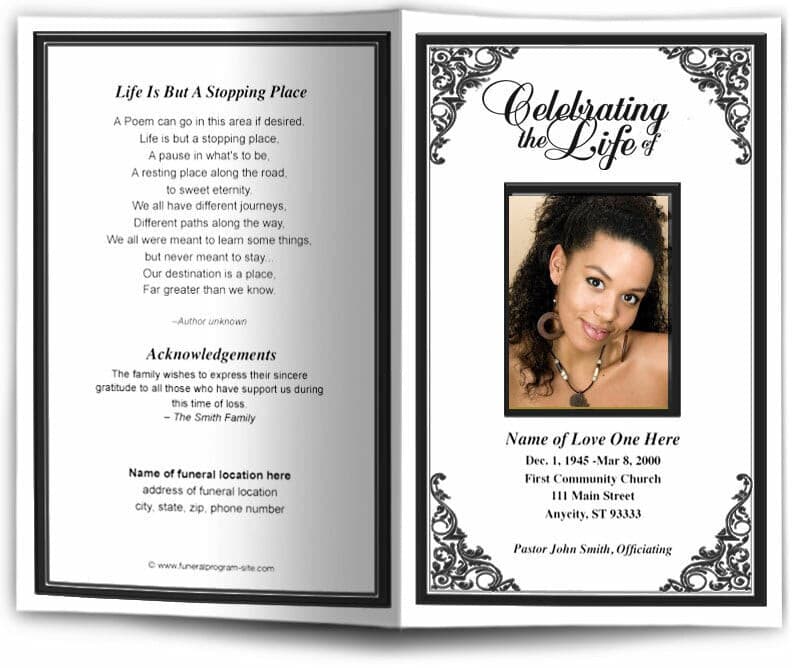 Tribute Funeral Program Template.