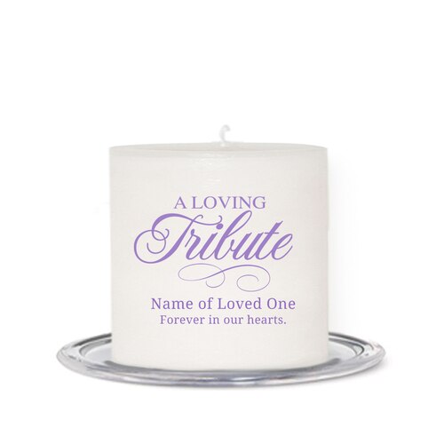 My Tribute Personalized Small Wax Memorial Candle.