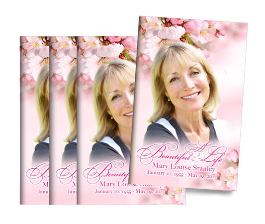 Soft Florals Bifold Funeral Program Design & Print (Pack of 50).