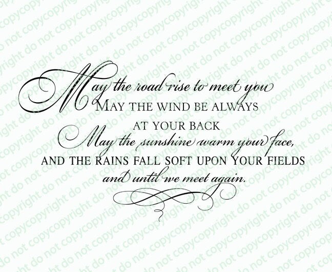 Irish Blessing Funeral Quote Word Art.