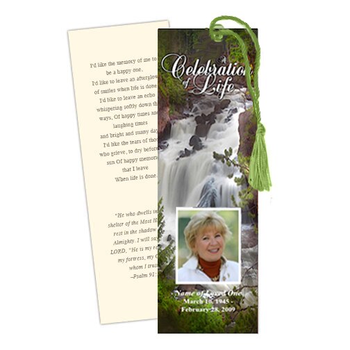 Graceful Memorial Bookmark Template.