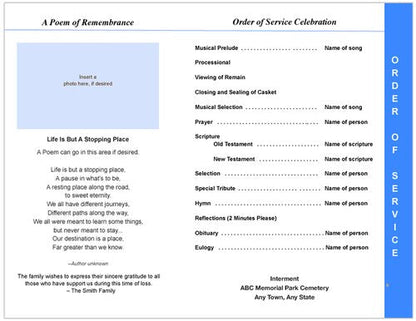 Peace 8-Sided Funeral Graduated Program Template.