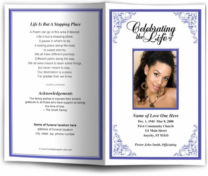 Tribute Funeral Program Template.