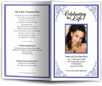 Tribute Funeral Program Template.