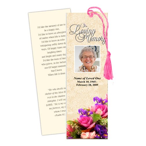 Golden Memorial Bookmark Template.