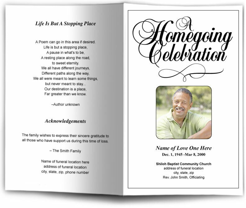 A HomeGoing Celebration Funeral Program Template – Funeral Program-Site ...